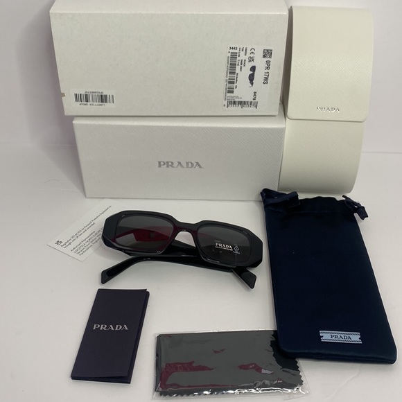 Authentic- New- PRADA Sunglasses SPR 17W Black - Picture 13 of 15